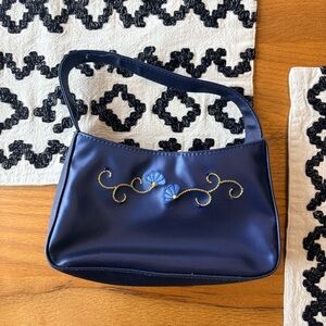 Y2K Avon Glam Embroidered Mini Micro Purse Handbag Bag Blue